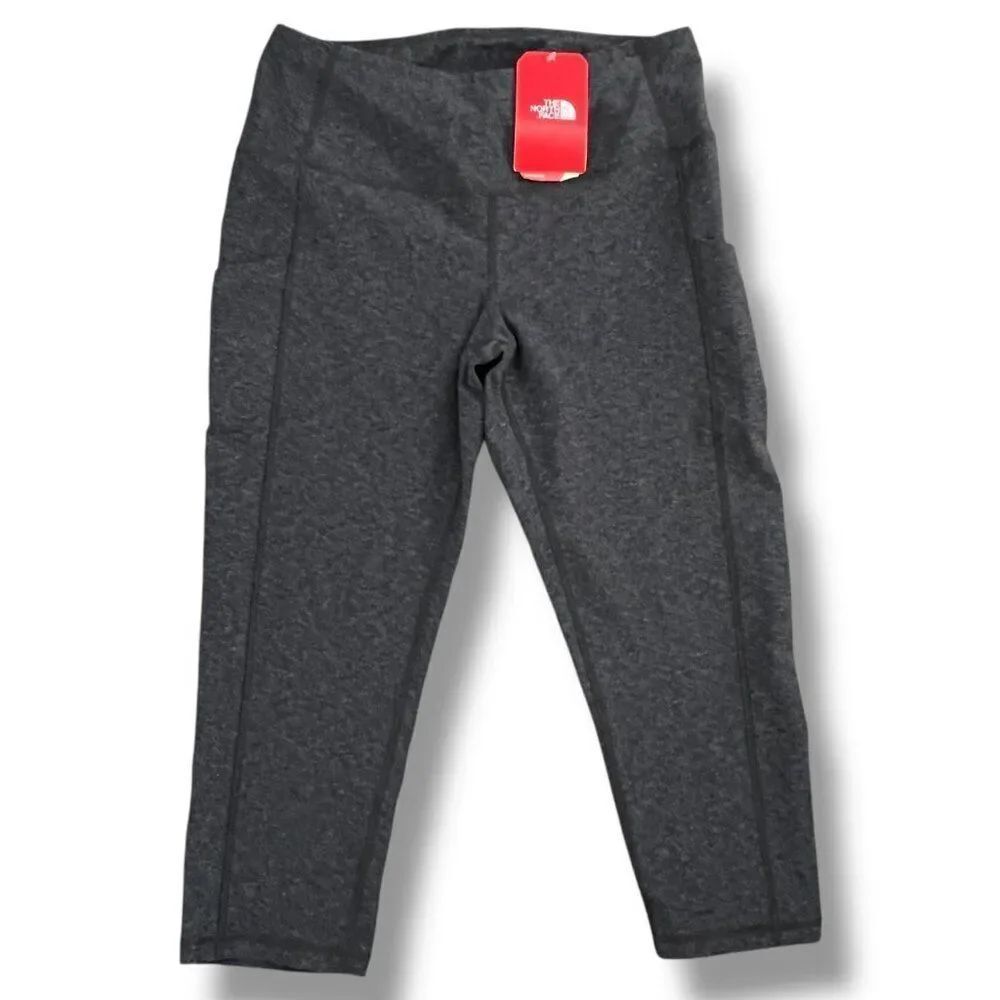 NWT The North Face Women Grey Motivation High Rise Pocket Crop Tight Legging XL